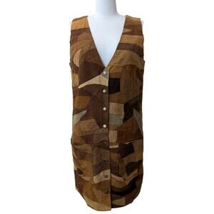 vintage de rotchild patchwork leather dress size medium